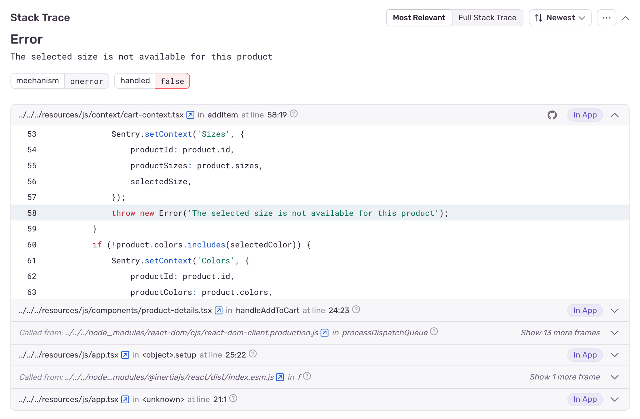 Updated Stack Trace