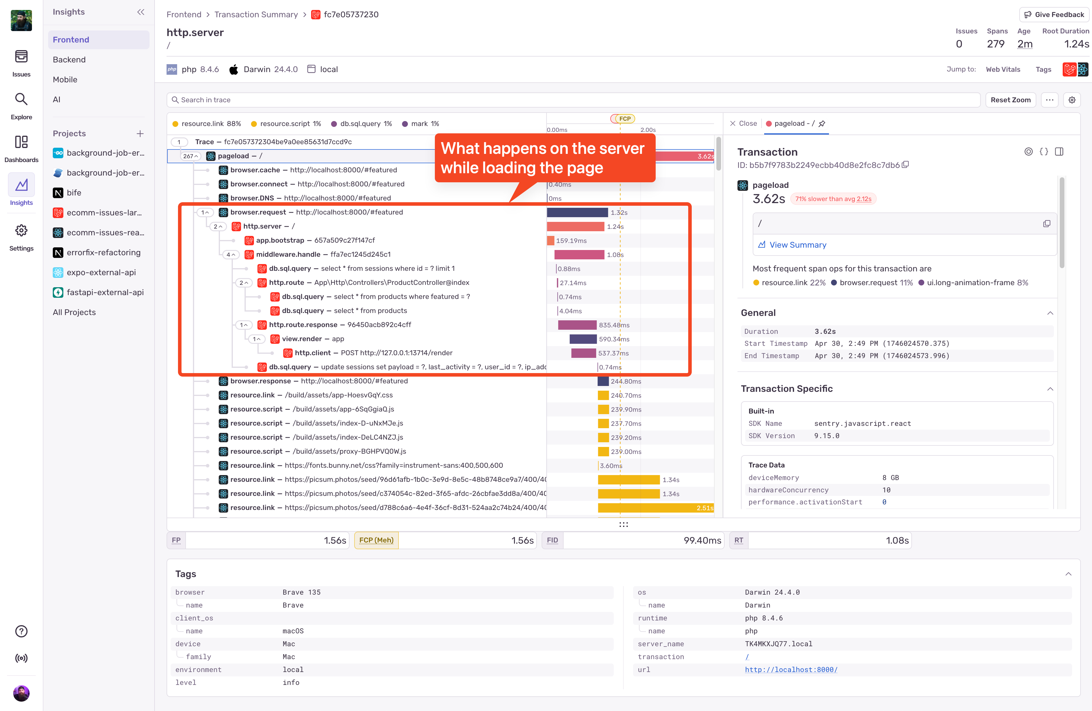 Enriched Trace View